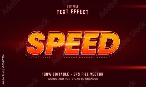 Realistic speed racing text effect Premium Vector