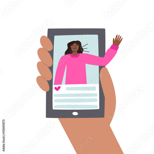 Social media influencer blogger concept. Vector illustration