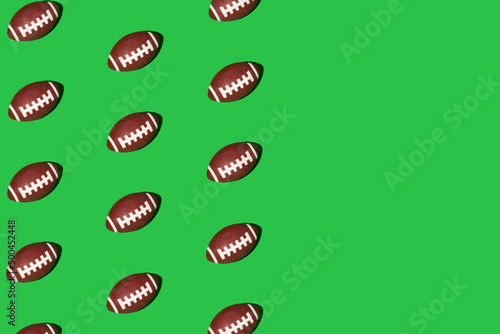 American college high school junior striped football. Seamless pattern, isometric view. photo