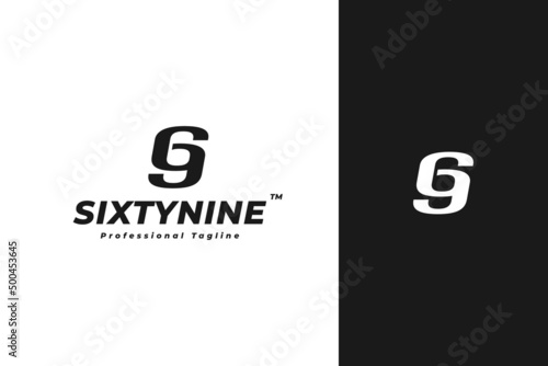 69 or sixty nine, number logo design vector