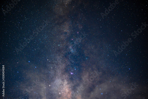 close up milky way in stary night