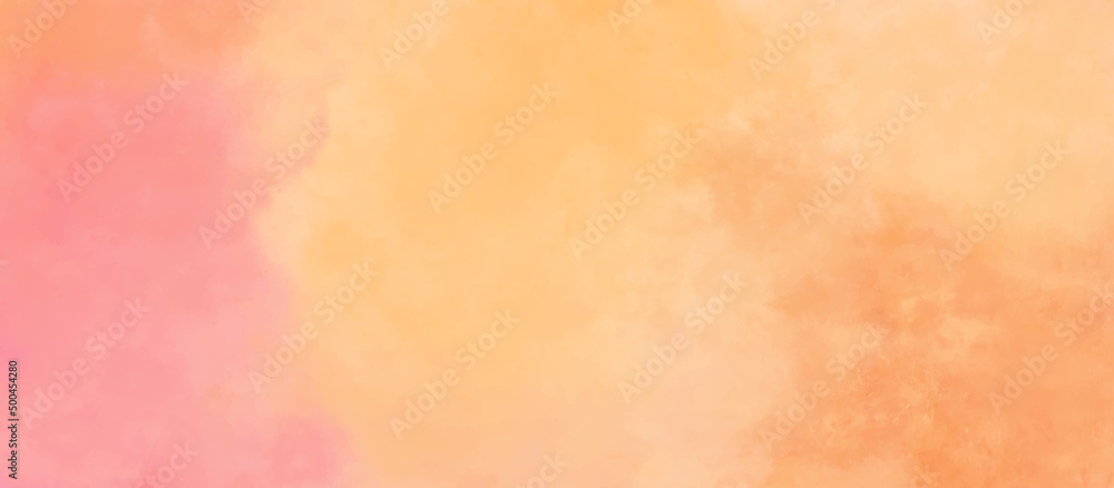 Mixed colorful background. Light Orange gradient digital grunge texture. Smooth multicolor watercolor grunge. abstract blurred background. Bright Autumn Colors Texture. Beautiful Acrylic Illustration.