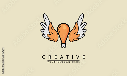 chicken leg winged design logo
