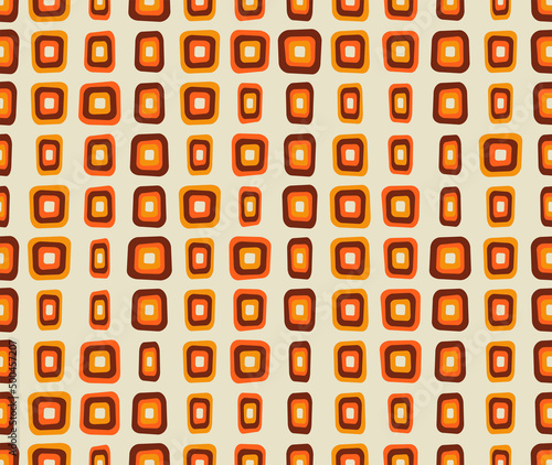 70's Retro Seamless Pattern. 60s and 70s Aesthetic Style.