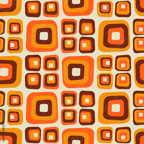 Seamless geometric vintage pattern in retro 70s style, vector illustration