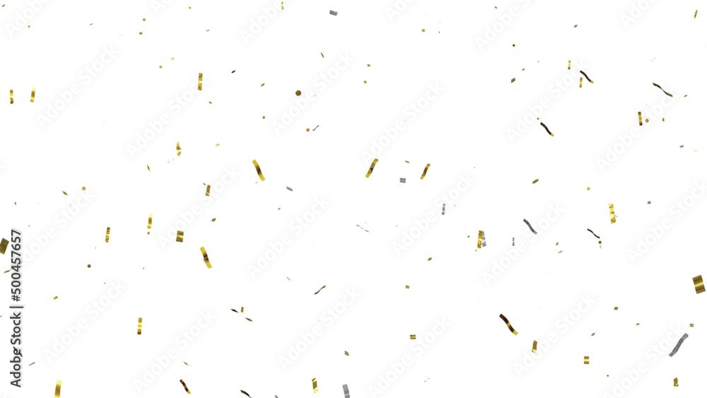 Slow motion. Close up. Gold confetti explosions pack on white background with green screen. Colorful ribbons flying. Concept: party, birthday, surprise, invitation e-card. Confetti dropping 4k Slow motion. Close up. Gold confetti explosions pack on white background with green screen. Colorful ribbons flying. Concept: party, birthday, surprise, invitation e-card. Confetti dropping 4k