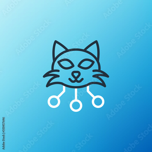 Line NFT Digital crypto art icon isolated on blue background. Non fungible token. Colorful outline concept. Vector