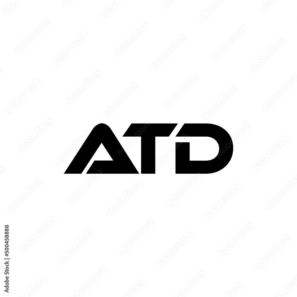 ATD letter logo design with white background in illustrator, vector logo modern alphabet font overlap style. calligraphy designs for logo, Poster, Invitation, etc.