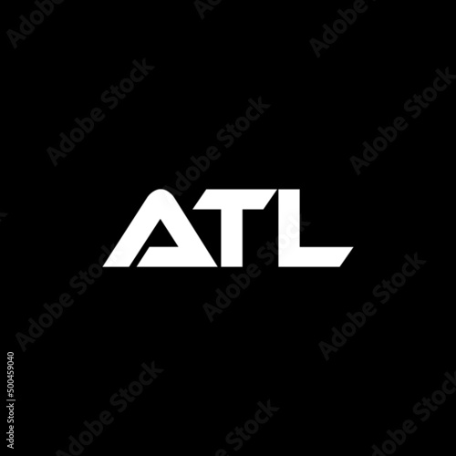 ATL letter logo design with black background in illustrator, vector logo modern alphabet font overlap style. calligraphy designs for logo, Poster, Invitation, etc. photo