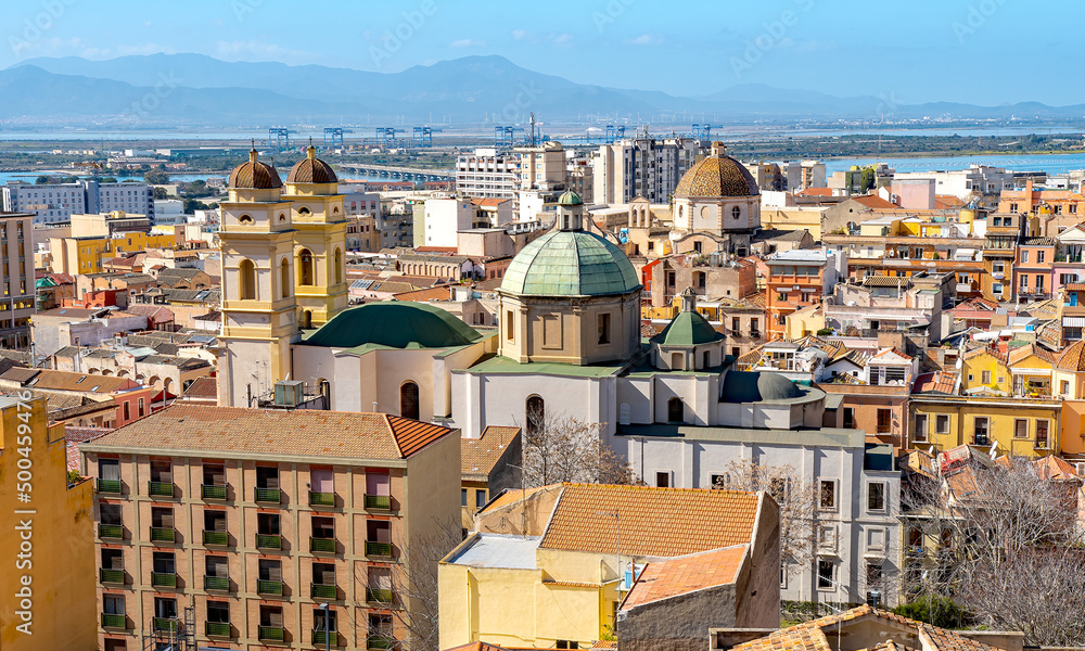 Fototapeta premium Panoramic view of Cagliari - the capital of the Italian island of Sardinia