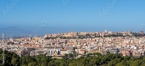 Panoramic view of Cagliari - the capital of the Italian island of Sardinia