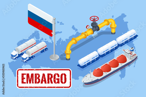 Sanctions, embargo on Russian gas and oil. Russia aggressor, war. Transportation, delivery, transit of natural gas