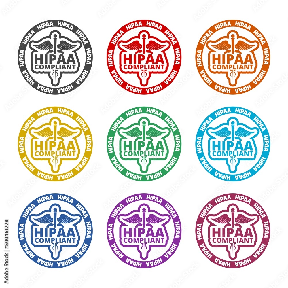 Obraz premium HIPAA circle icon color set