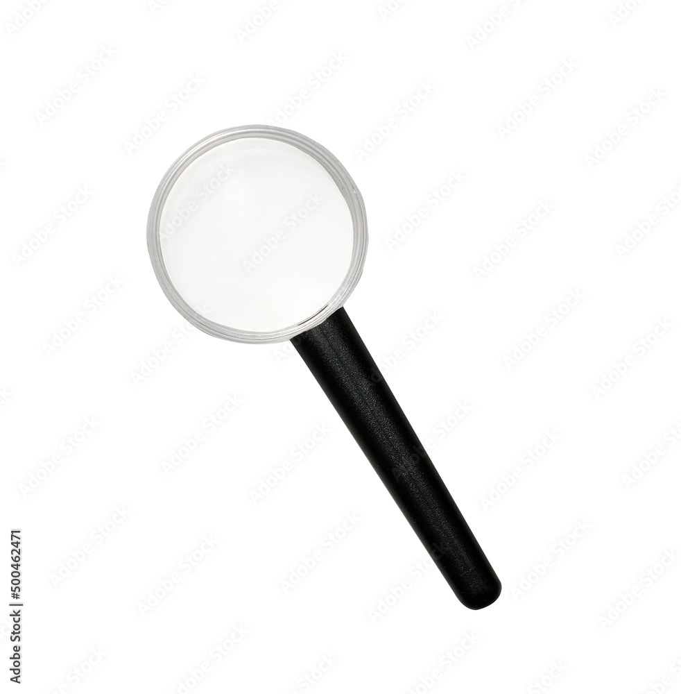 hand lens or magnify glass isolated top view hand lens or magnify glass isolated top view