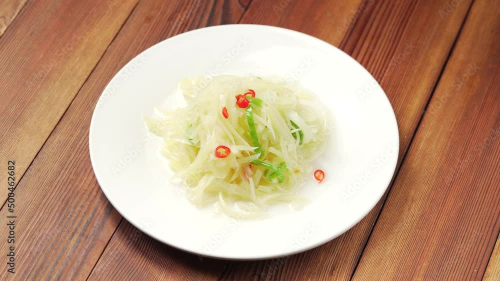 Homemade Refreshing Small Cold Vegetables and Shredded Potatoes Homemade Refreshing Small Cold Vegetables and Shredded Potatoes