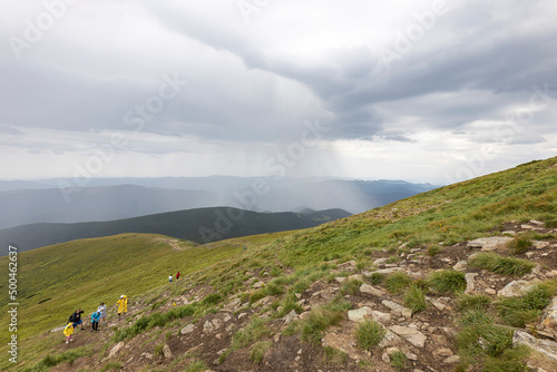 Mountain landscape in Ukrainian Carpathians in summer.