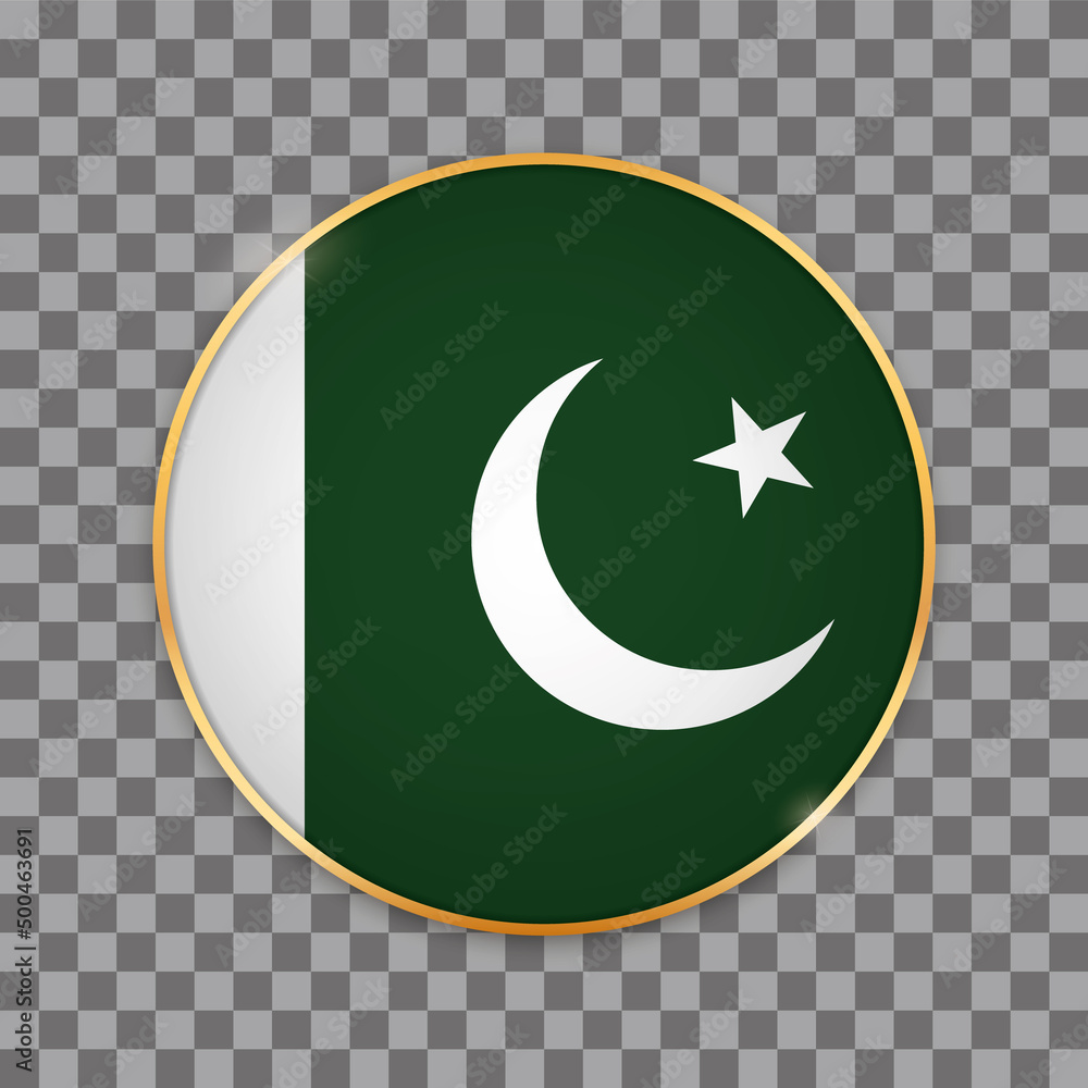vector illustration of round button banner with country flag of Pakistan vector illustration of round button banner with country flag of Pakistan