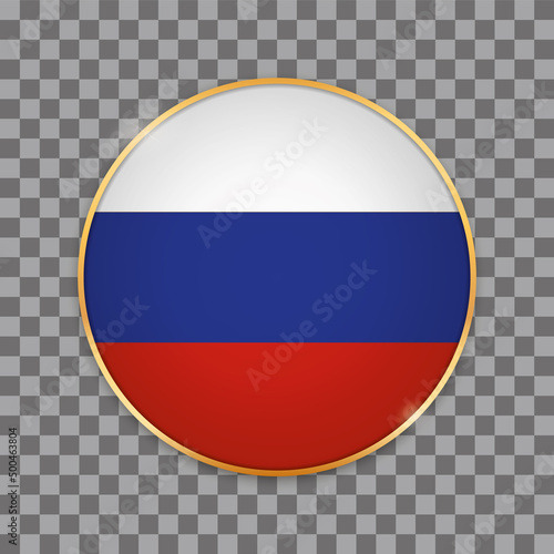 Free Download vector illustration of round button banner with country flag of Russia - GFXLoad