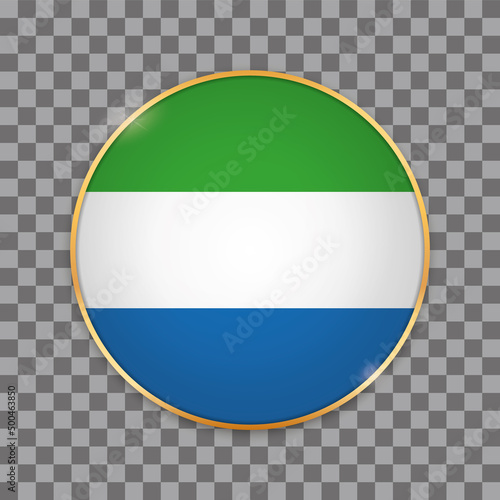 Photo vector illustration of round button banner with country flag of Sierre Leon