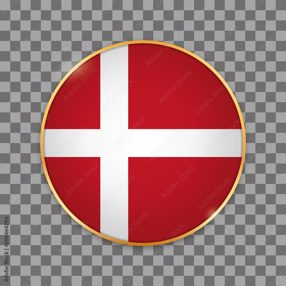 vector illustration of round button banner with country flag of Denmark vector illustration of round button banner with country flag of Denmark