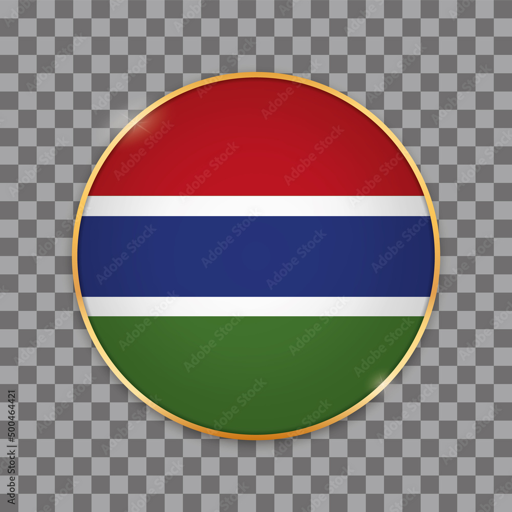 vector illustration of round button banner with country flag of Gambia vector illustration of round button banner with country flag of Gambia