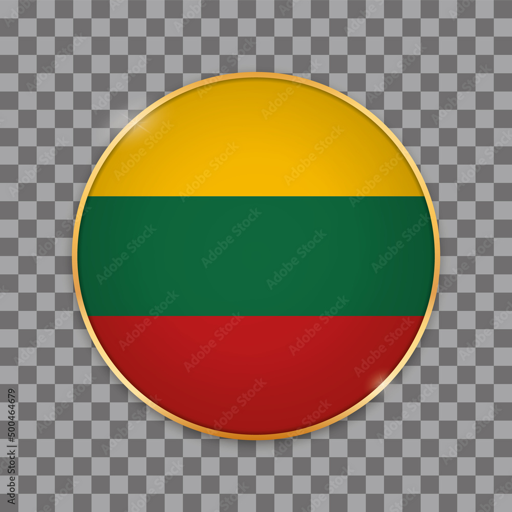 vector illustration of round button banner with country flag of Lithuania vector illustration of round button banner with country flag of Lithuania