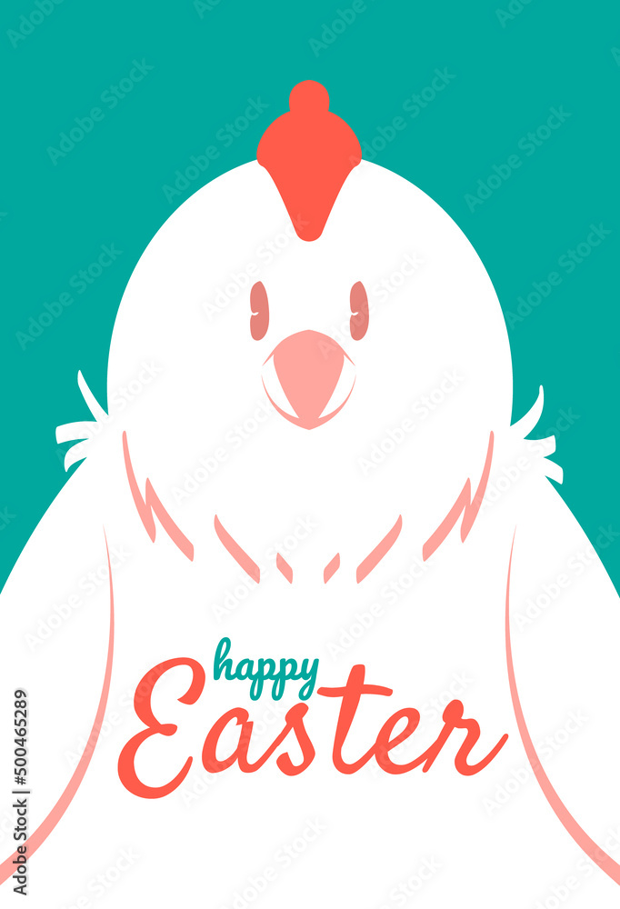 Obraz premium Happy Easter chick keeps banner
