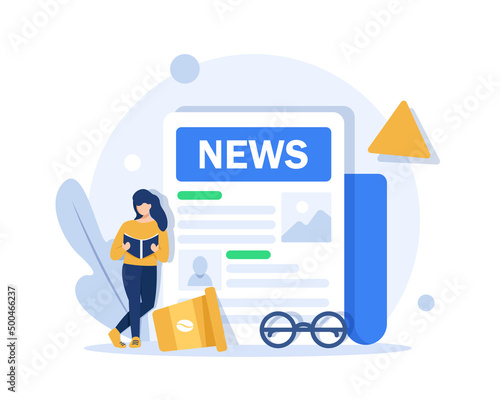Fake News Landing Page Template,News page concept with people