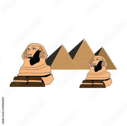 sphinx and pyramids