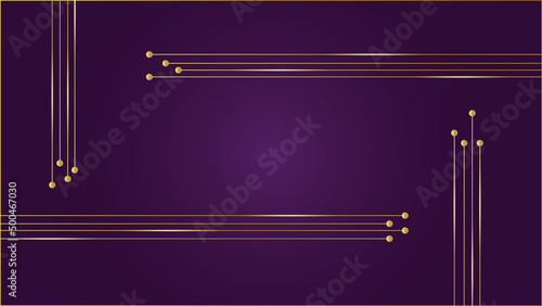 Modern abstract gold purple background vector. Elegant concept design with golden line.