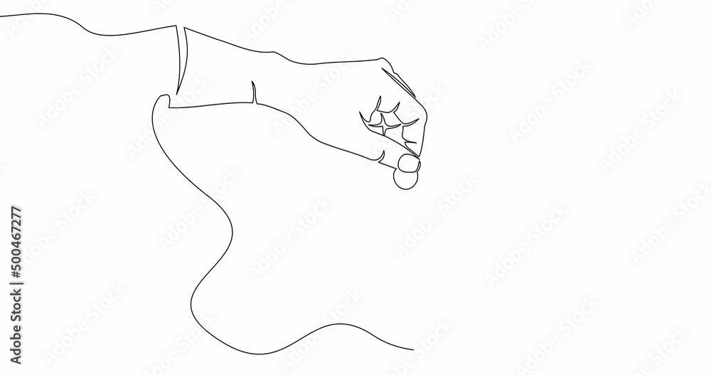 Self drawing line animation Helping hand give alms continuous line drawn concept Self drawing line animation Helping hand give alms continuous line drawn concept