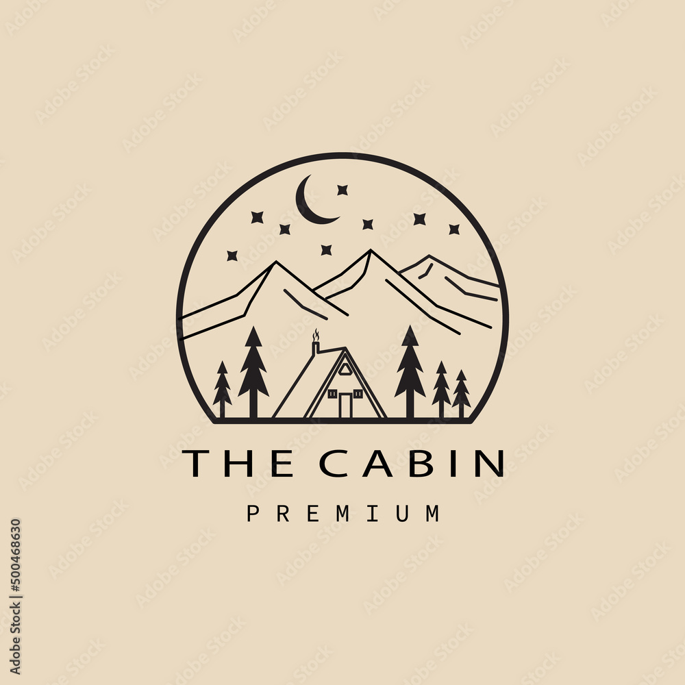 cabin logo, icon and symbol, with emblem vector illustration design