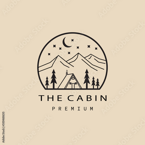 cabin logo, icon and symbol, with emblem vector illustration design
