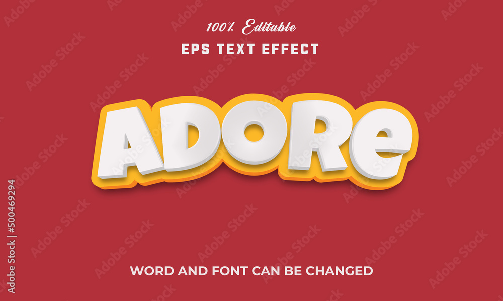 Adore Editable 3d text Effect Style,