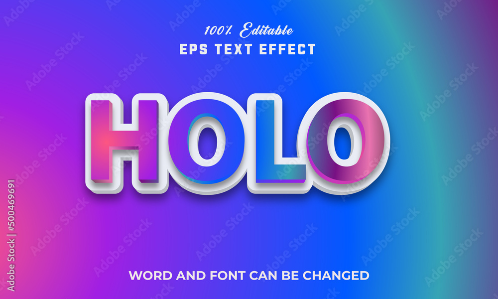 Holo Editable 3d text Effect Style