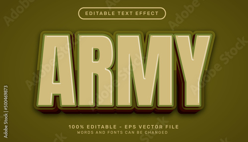 army 3d text effect and editable text effect