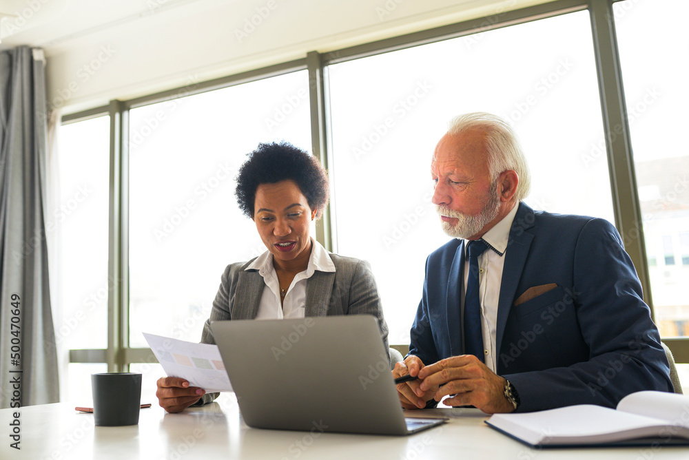 Business people making business plan at office