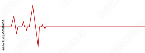 Red heartbeat line icon. Heart beat on ecg vector illustration.