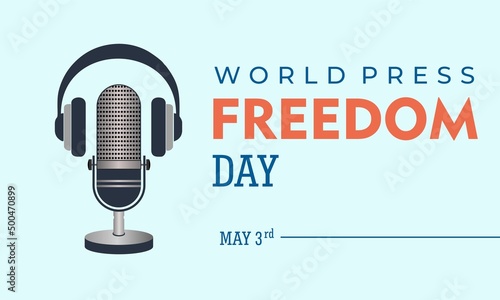 World Press Freedom Day, May 3rd, Vector Illustration and Text, Simple Design