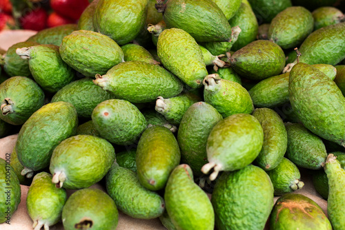 Acca sellowiana - Delicious feijoas in the traditional Colombian market