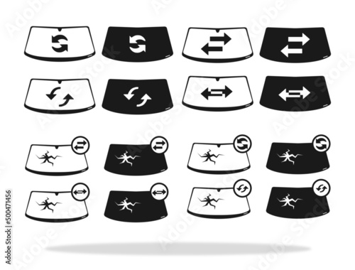 Windschutzscheiben Wechsel, Windschutzscheiben tausch symbol und icon
