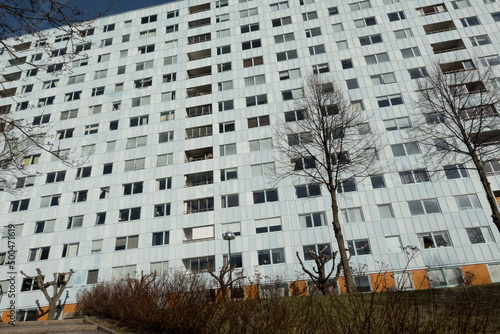 Canvas Print Stockholm, Sweden  A large apartment block in the Solna suburb known as Hagalund
