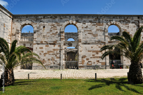 Unfinished building at royal naval dockyard in Bermuda island photo