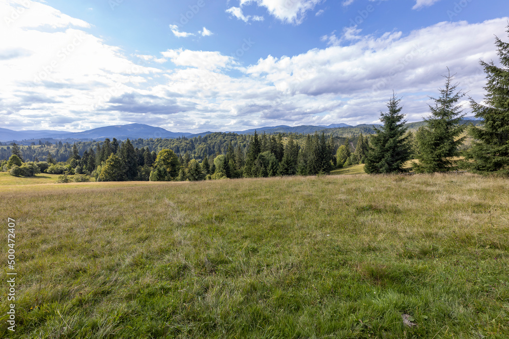 Panorama of mountains in the Ukrainian Carpathians on a summer day. Panorama of mountains in the Ukrainian Carpathians on a summer day.