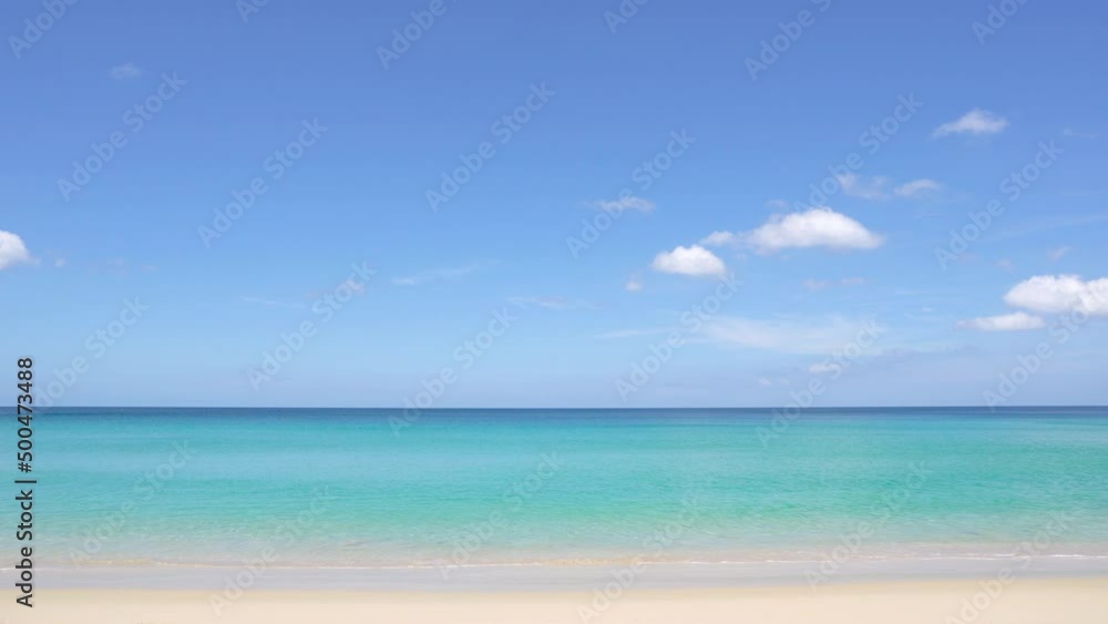 Phuket Thailand beach sea. Landscape view of beach sea and sand in summer sun. Beach space area background. At Patong beach, Phuket, Thailand. On 16 October 2020. 4K UHD Video clip 3840x2160P Phuket Thailand beach sea. Landscape view of beach sea and sand in summer sun. Beach space area background. At Patong beach, Phuket, Thailand. On 16 October 2020. 4K UHD Video clip 3840x2160P