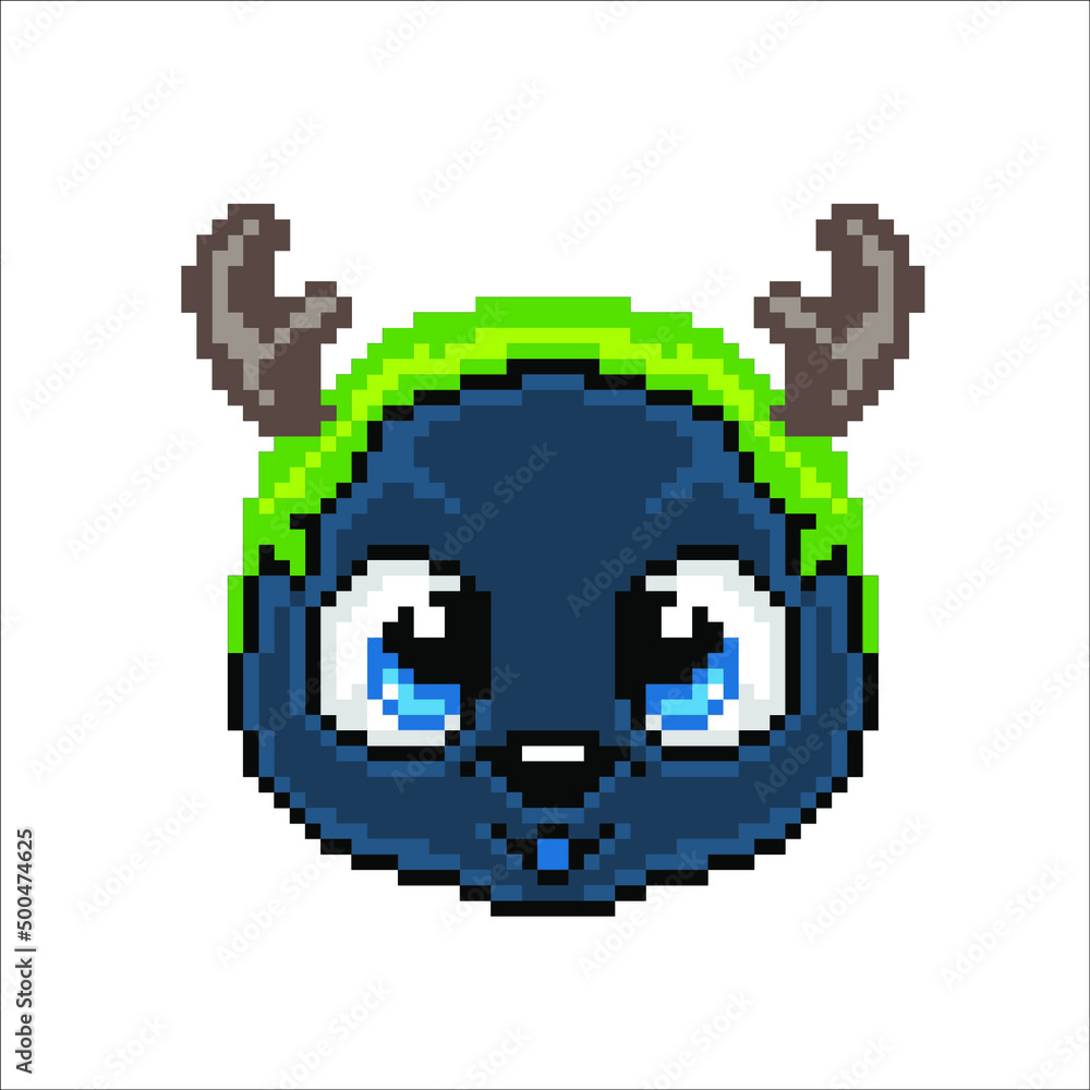 face character in pixel art style face character in pixel art style