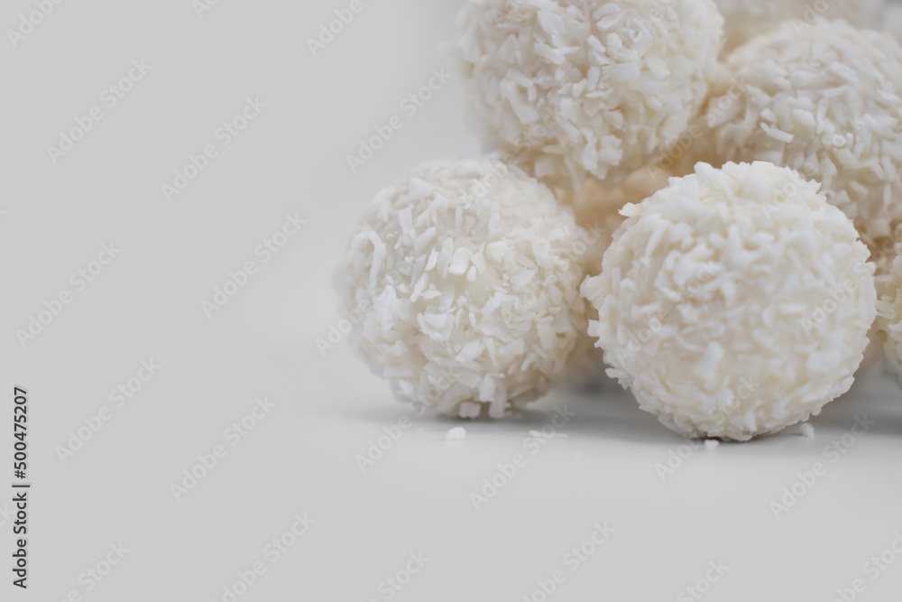 coconut candies on white background coconut candies on white background