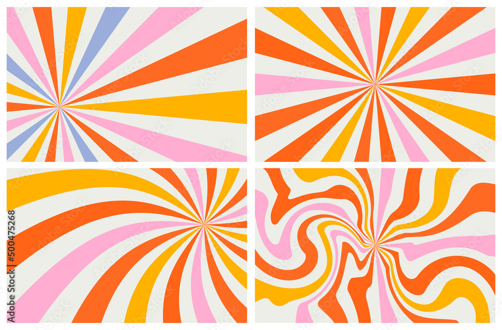 set acid wave rainbow line backgrounds in 1970s 1960s hippie style. carnival wallpaper patterns retro vintage 70s 60s groove. psychedelic poster background collection. vector design illustration set acid wave rainbow line backgrounds in 1970s 1960s hippie style. carnival wallpaper patterns retro vintage 70s 60s groove. psychedelic poster background collection. vector design illustration