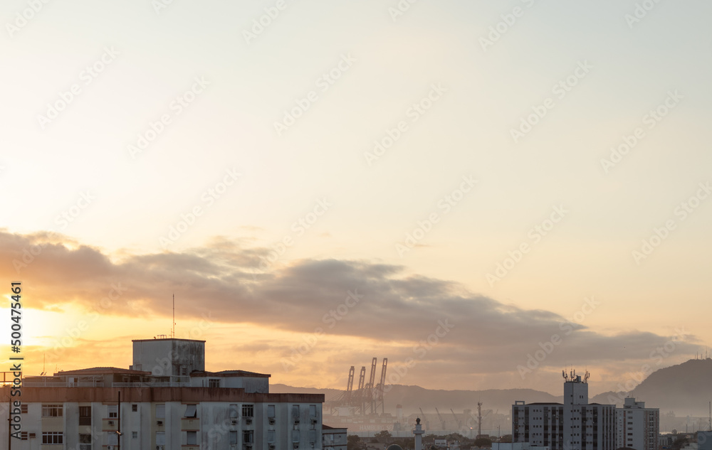 sunset over the city