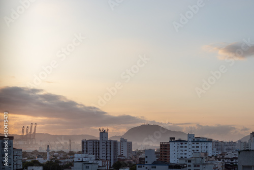 sunset over the city